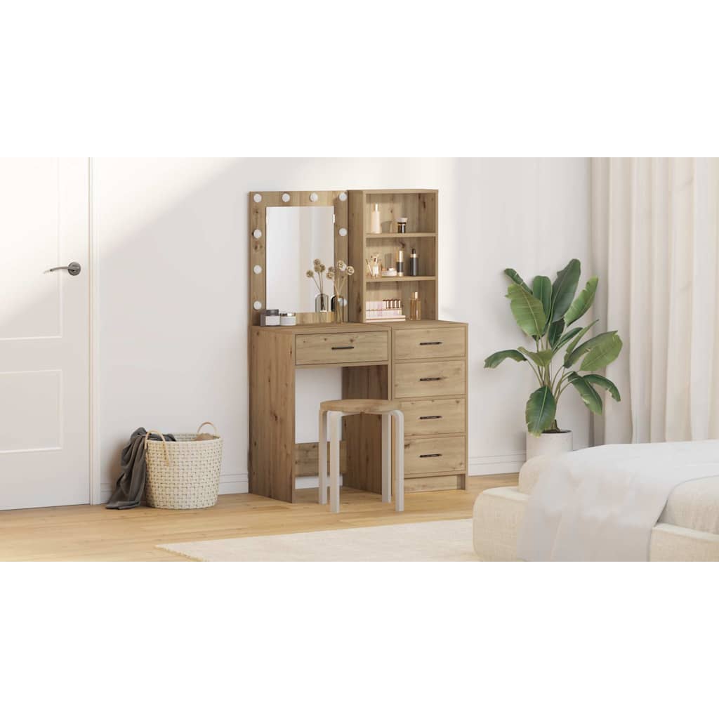 Dressing Table 2 pcs Brown 50 x 41 x 135 cm Engineered wood