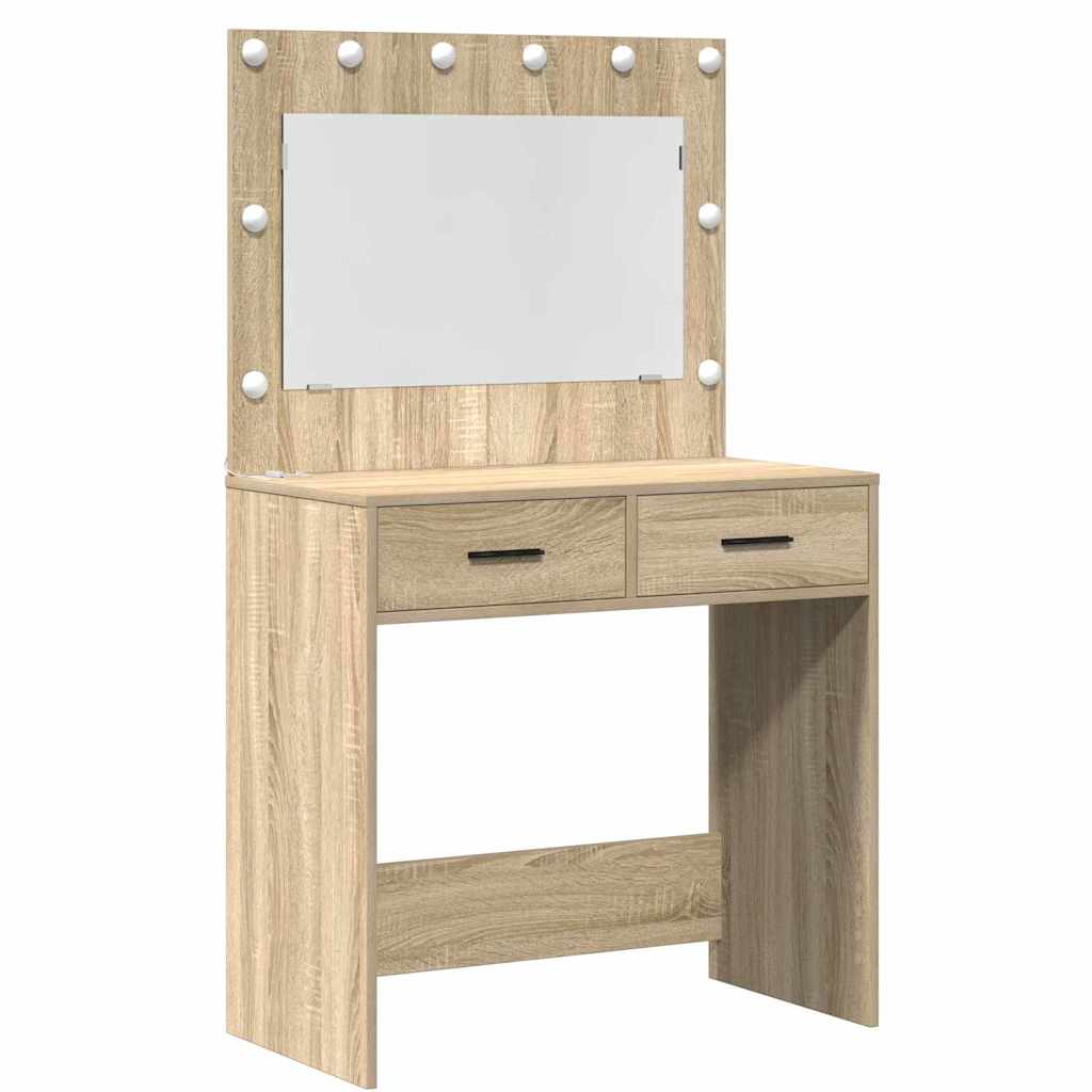 Dressing Table with Drawer 3 pcs Sonoma Oak Engineered Wood
