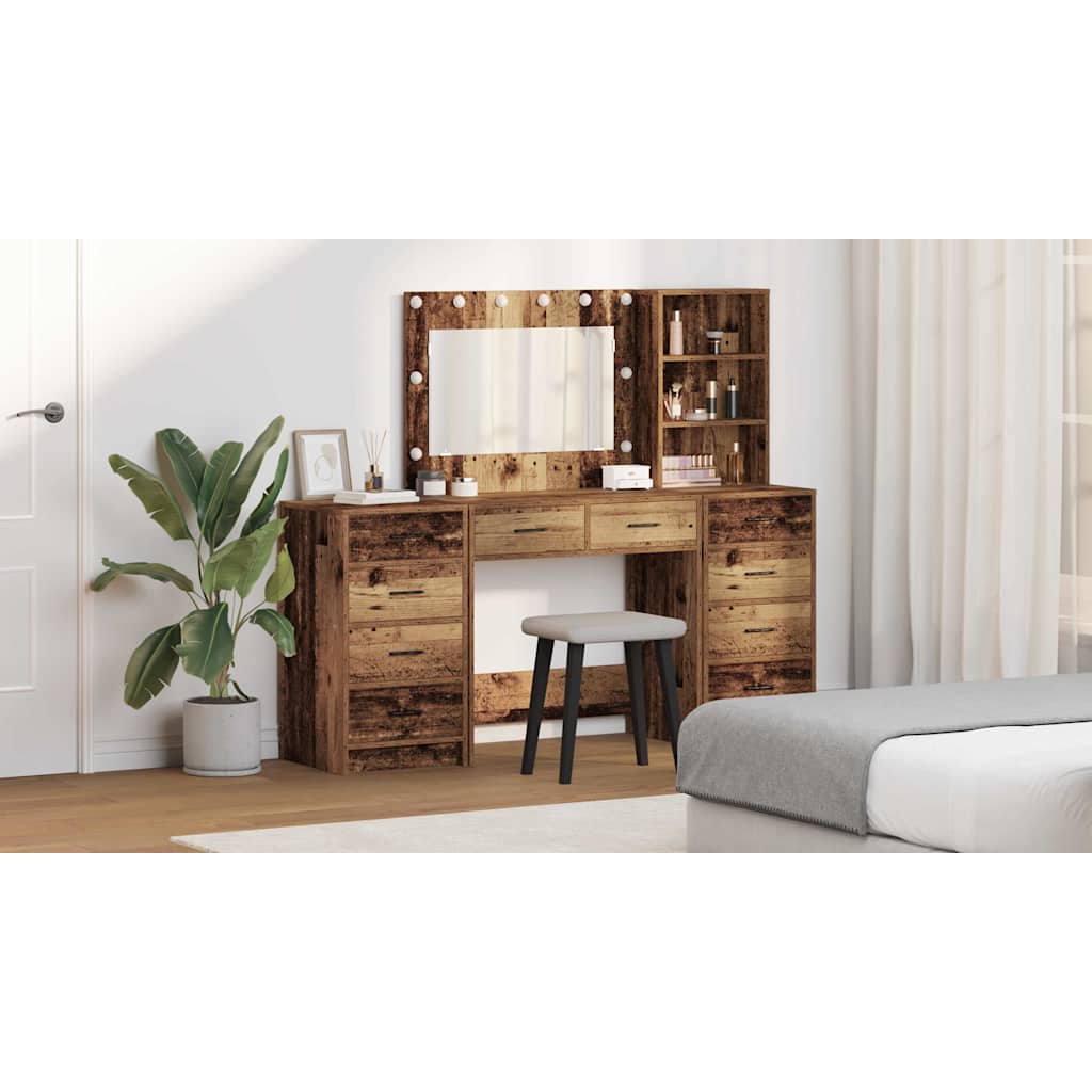 Dressing Table 3 pcs Brown 40 x 41 x 135 cm Engineered wood