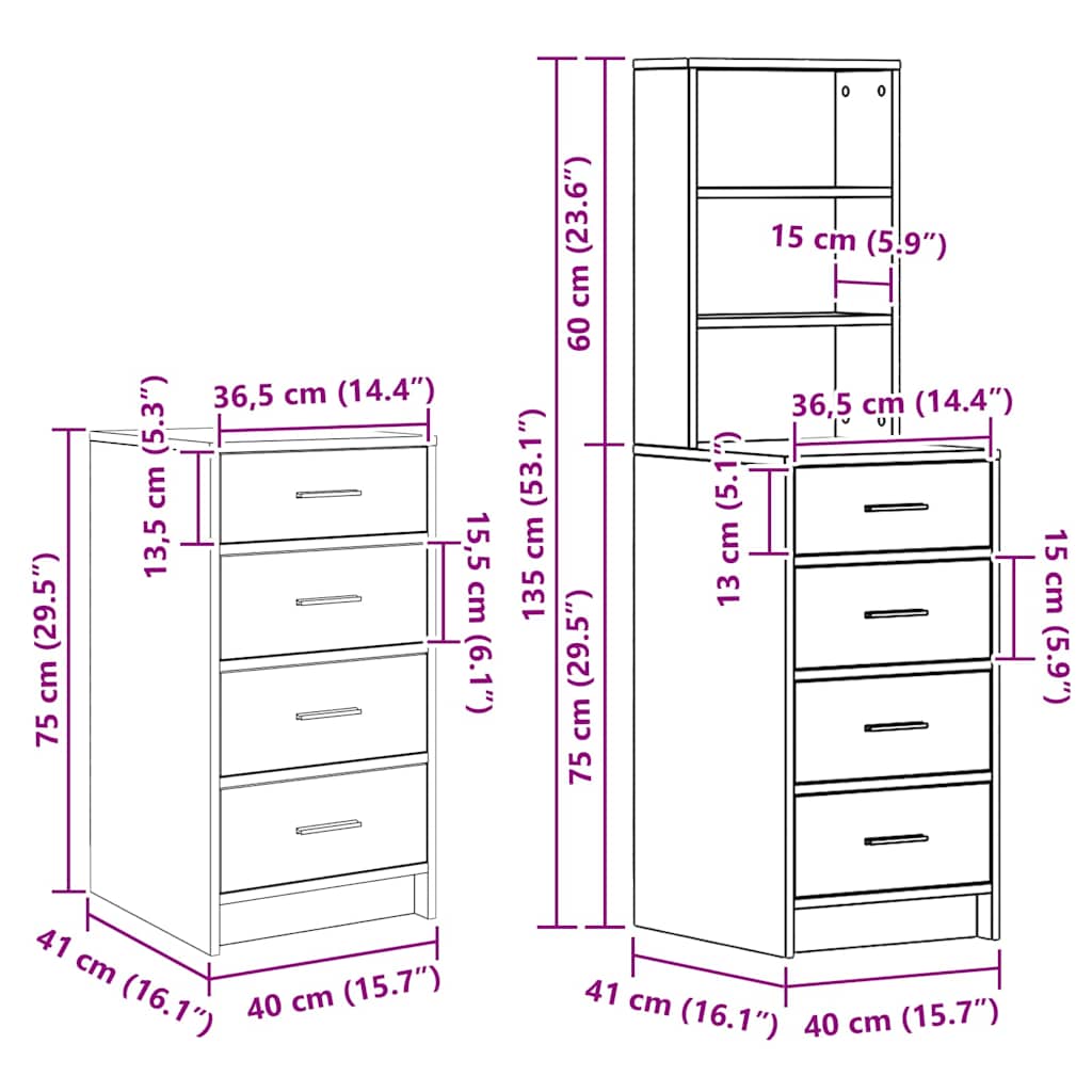 Dressing Table with Mirror Lights 3 pcs Brown Engineered wood
