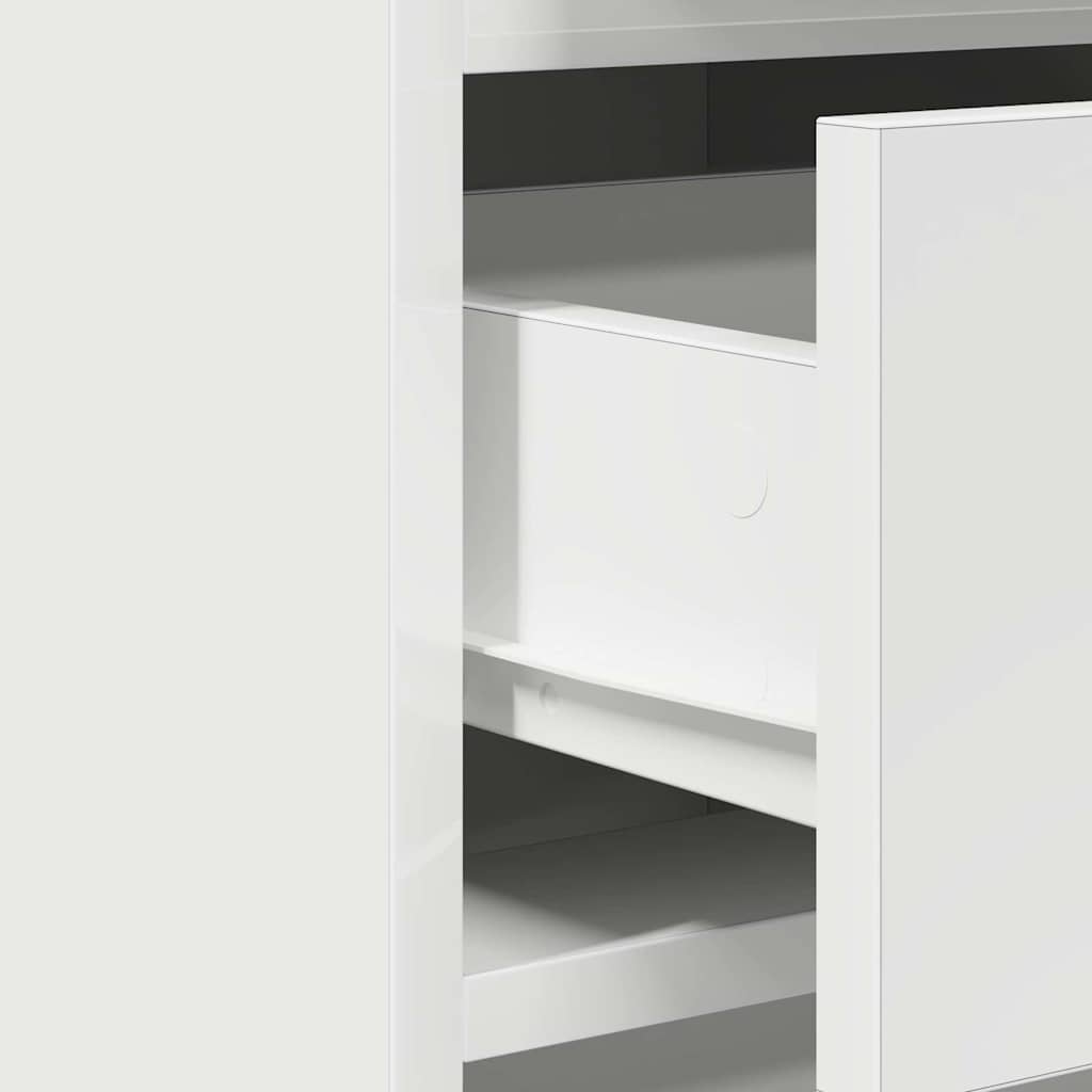 Dressing Table with Mirror Lights 2 pcs White Engineered wood