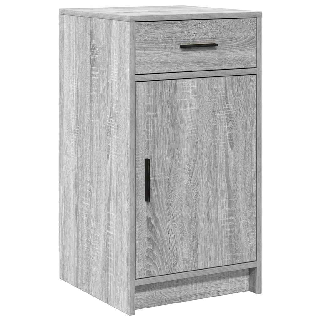 Dressing Table with Mirror Lights 2 pcs Grey Engineered wood
