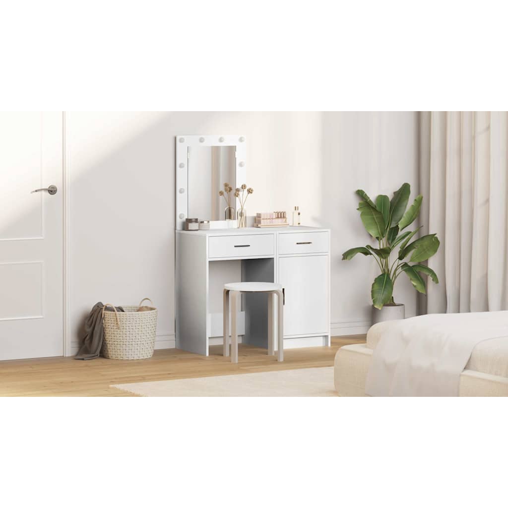 Dressing Table 2 pcs White 50 x 41 x 135 cm Engineered wood