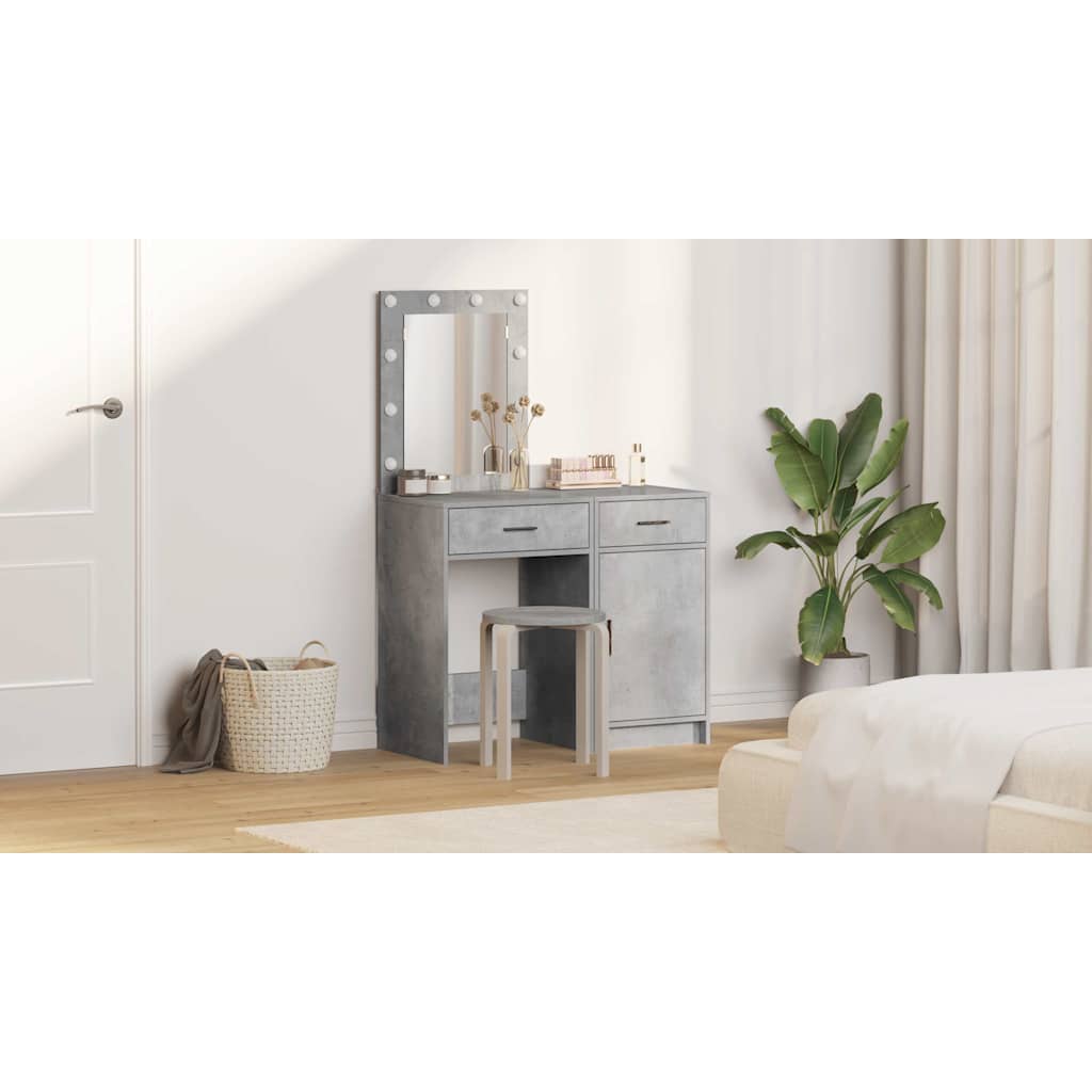 Dressing Table 2 pcs Grey 50 x 41 x 135 cm Engineered wood