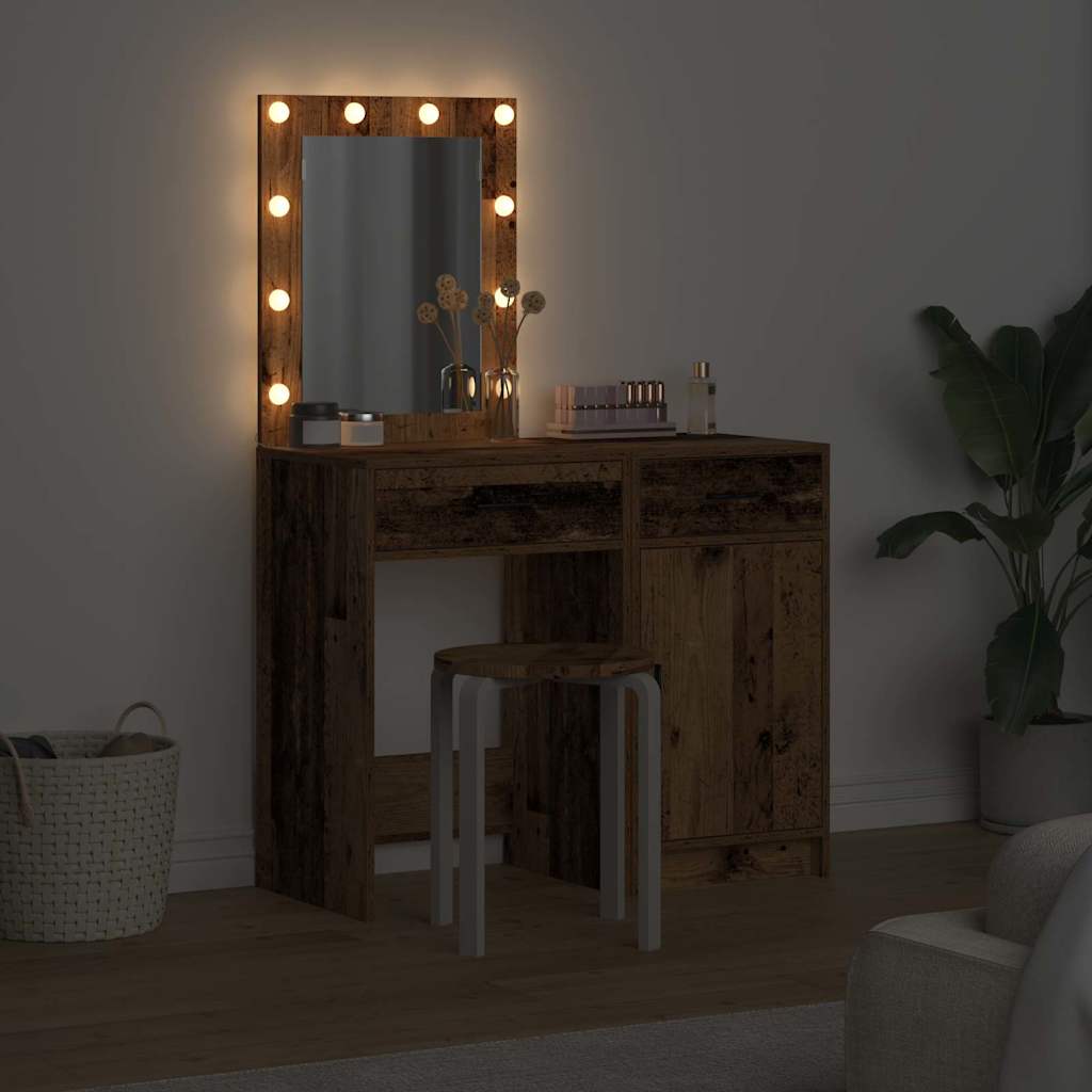 Dressing Table 2 pcs Brown 50 x 41 x 135 cm Engineered wood