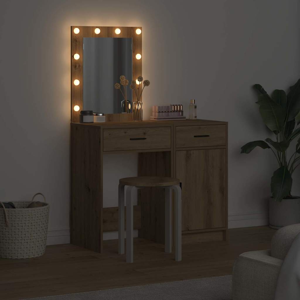 Dressing Table 2 pcs Brown 50 x 41 x 135 cm Engineered wood