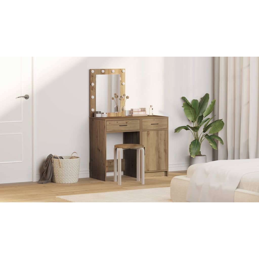 Dressing Table 2 pcs Brown 50 x 41 x 135 cm Engineered wood
