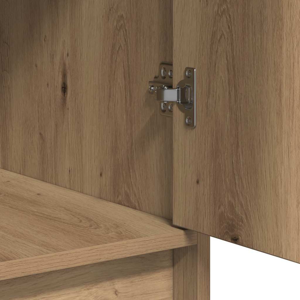 Dressing Table with Mirror Lights 3 pcs Brown Engineered Wood