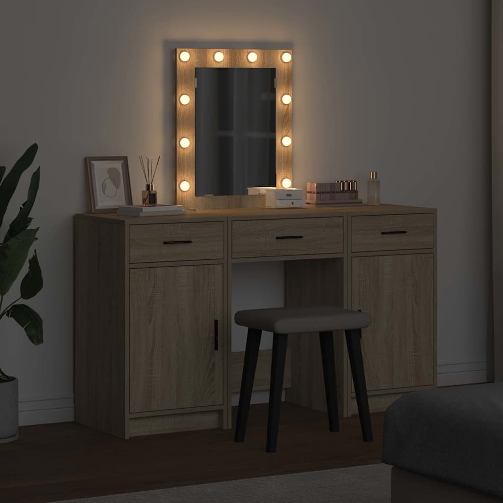 Dressing Table with Door Brown 50 x 41 x 135 cm Engineered Wood