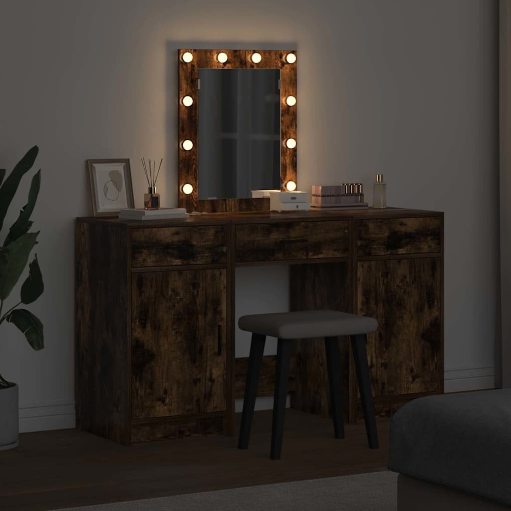 Dressing Table with Door Brown 50 x 41 x 135 cm Engineered Wood