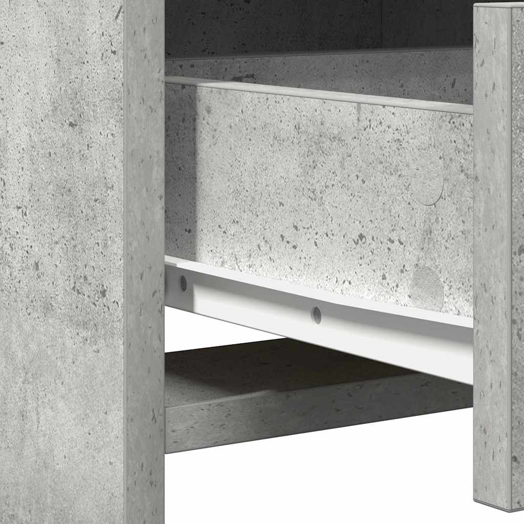 Dressing Table with Mirror Lights 2 pcs Grey Engineered Wood