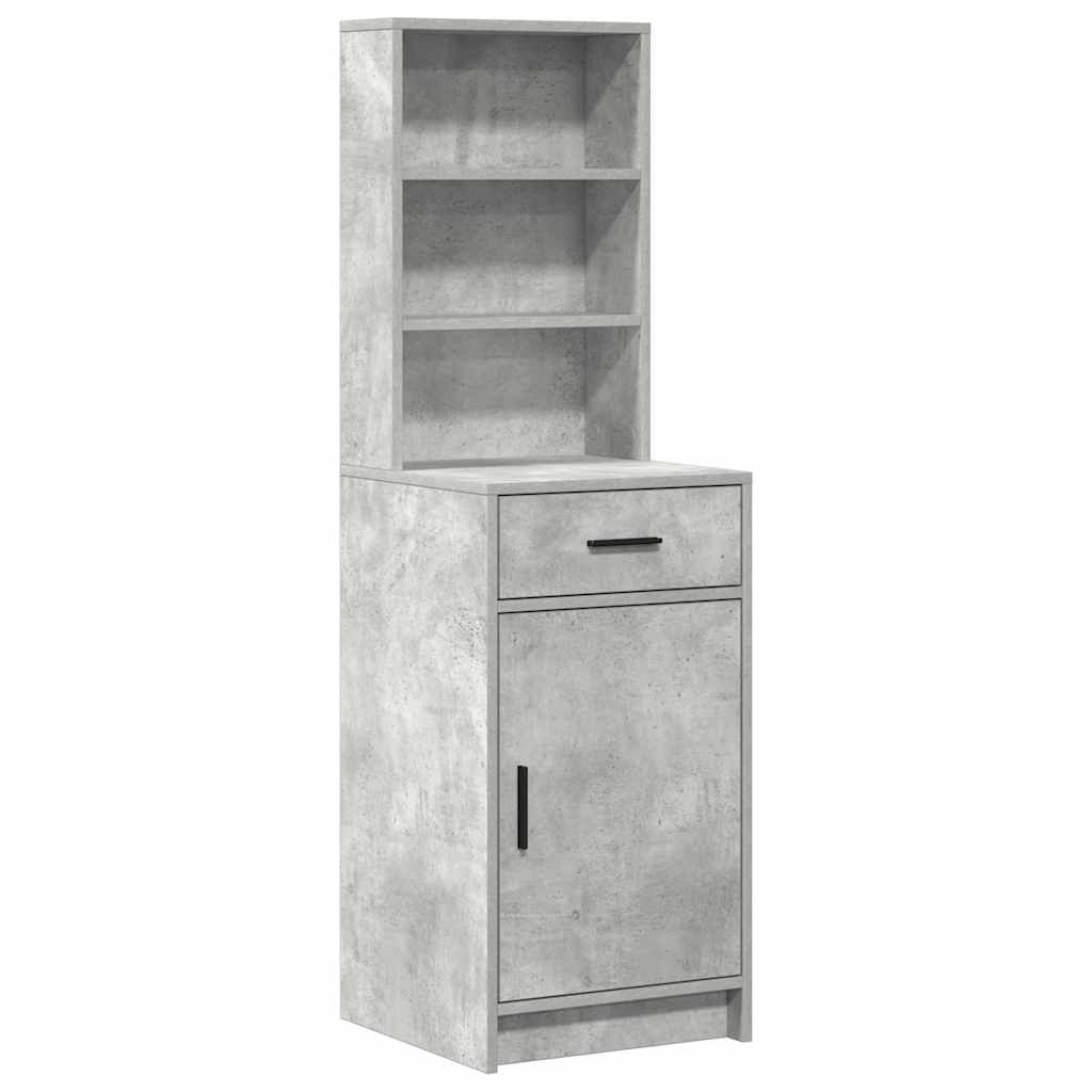 Dressing Table with Mirror Lights 2 pcs Grey Engineered Wood