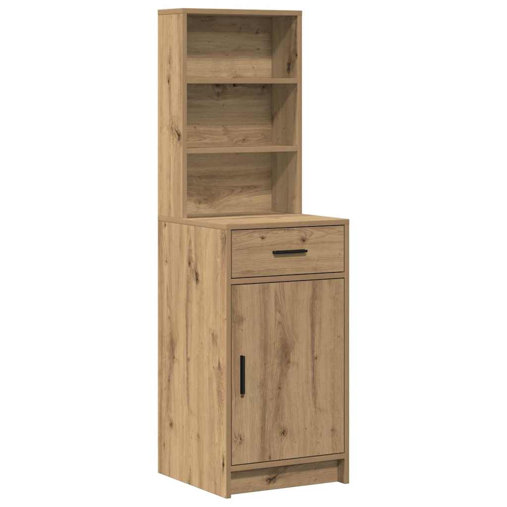 Dressing Table with Mirror Lights 2 pcs Brown Engineered Wood