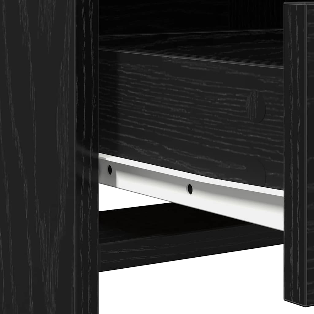Dressing Table Set with Drawer 2 pcs Black Oak Engineered Wood