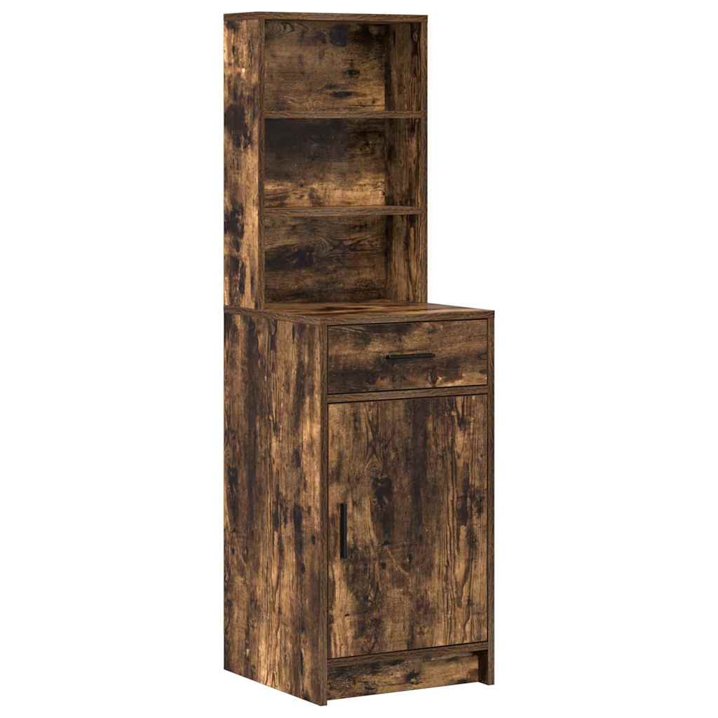 Dressing Table Set with Drawer 2 pcs Smoked Oak Engineered Wood