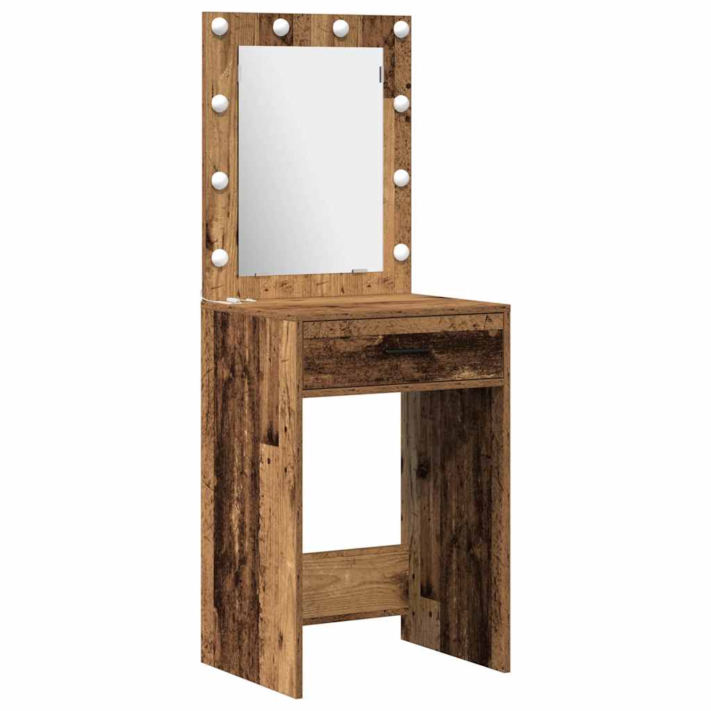 Dressing Table Set with Drawer 2 pcs Old Wood Engineered Wood