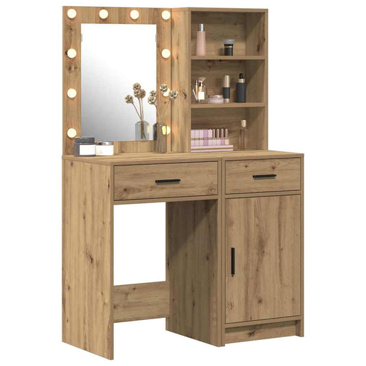 Dressing Table Set 2 pcs Artisan Oak Engineered Wood