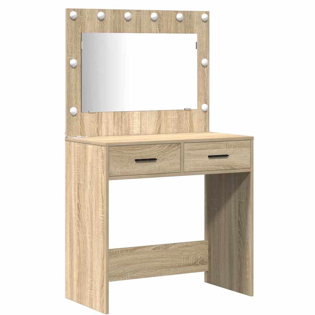 Dressing Table Set with Drawer 3 pcs Sonoma Oak Engineered Wood