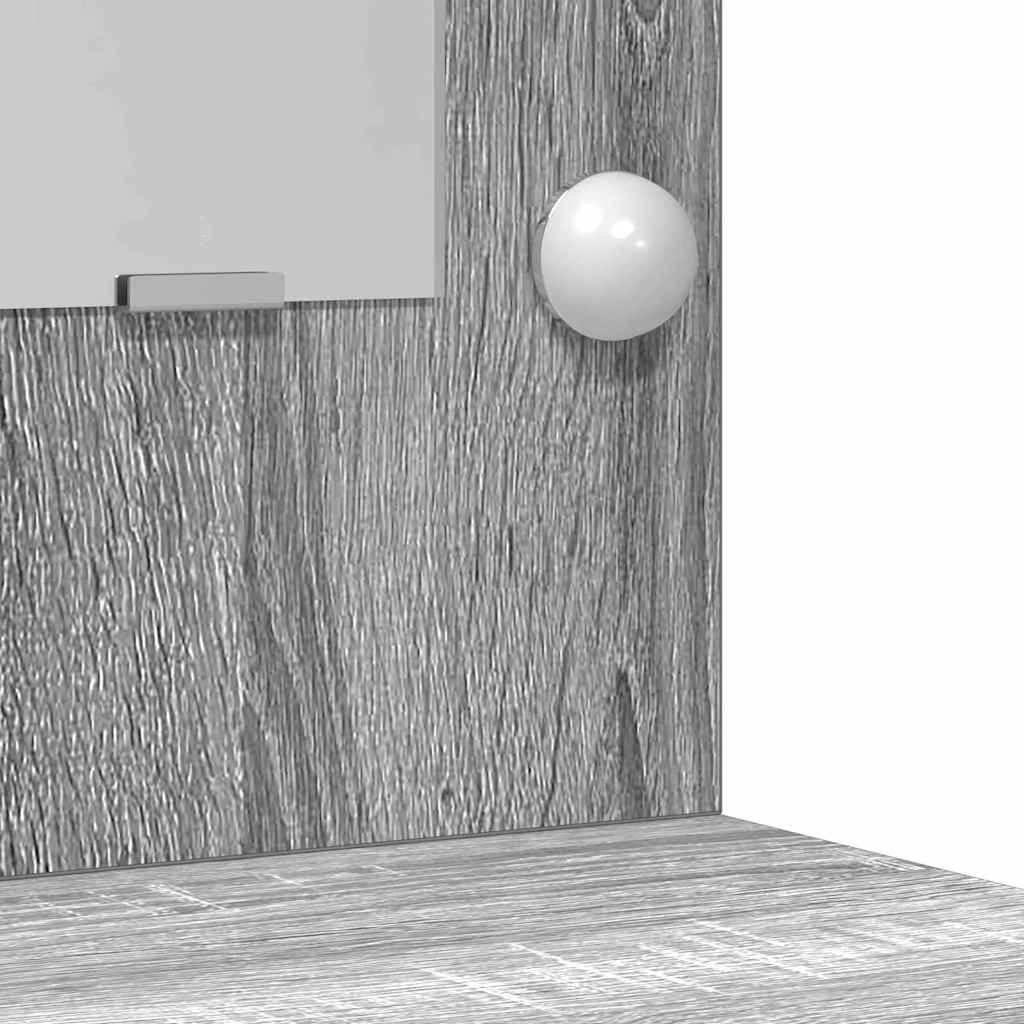 Dressing Table Set with Shelf 3 pcs Grey Sonoma Engineered Wood
