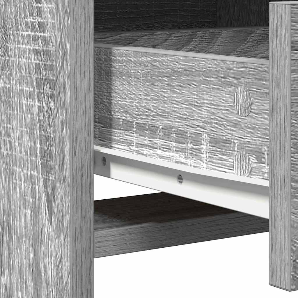 Dressing Table Set with Shelf 3 pcs Grey Sonoma Engineered Wood