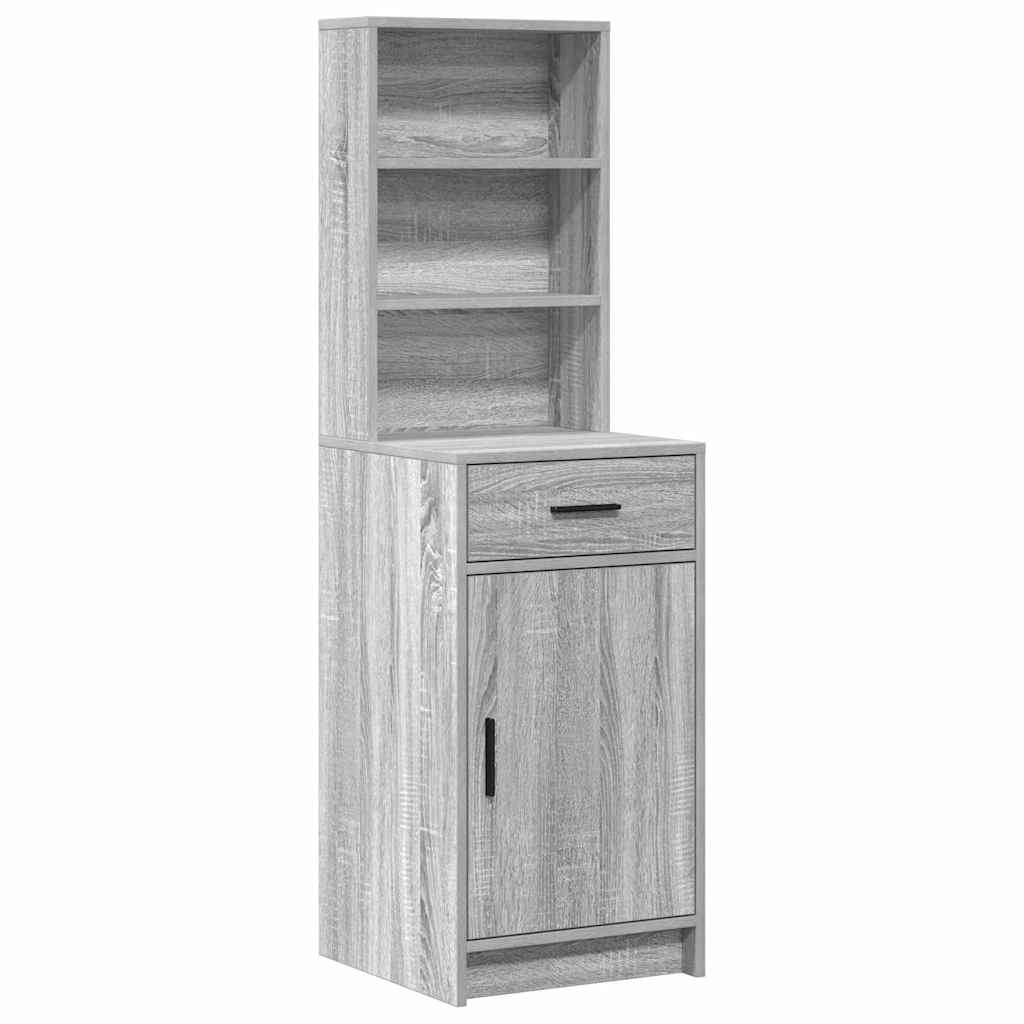 Dressing Table Set with Shelf 3 pcs Grey Sonoma Engineered Wood