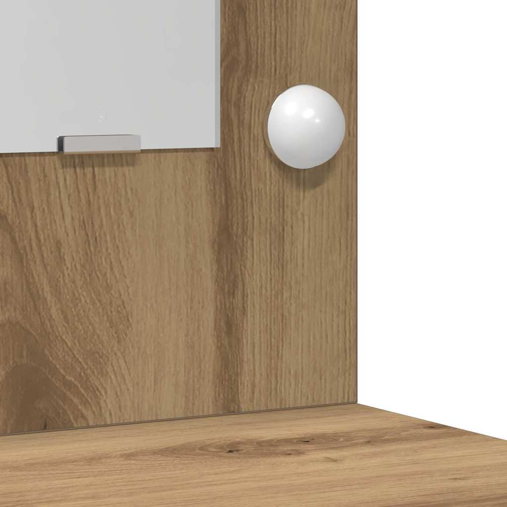 Dressing Table Set with Shelf 3 pcs Artisan Oak Engineered Wood