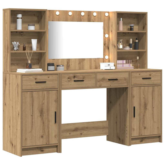 Dressing Table Set 3 pcs Artisan Oak Engineered Wood