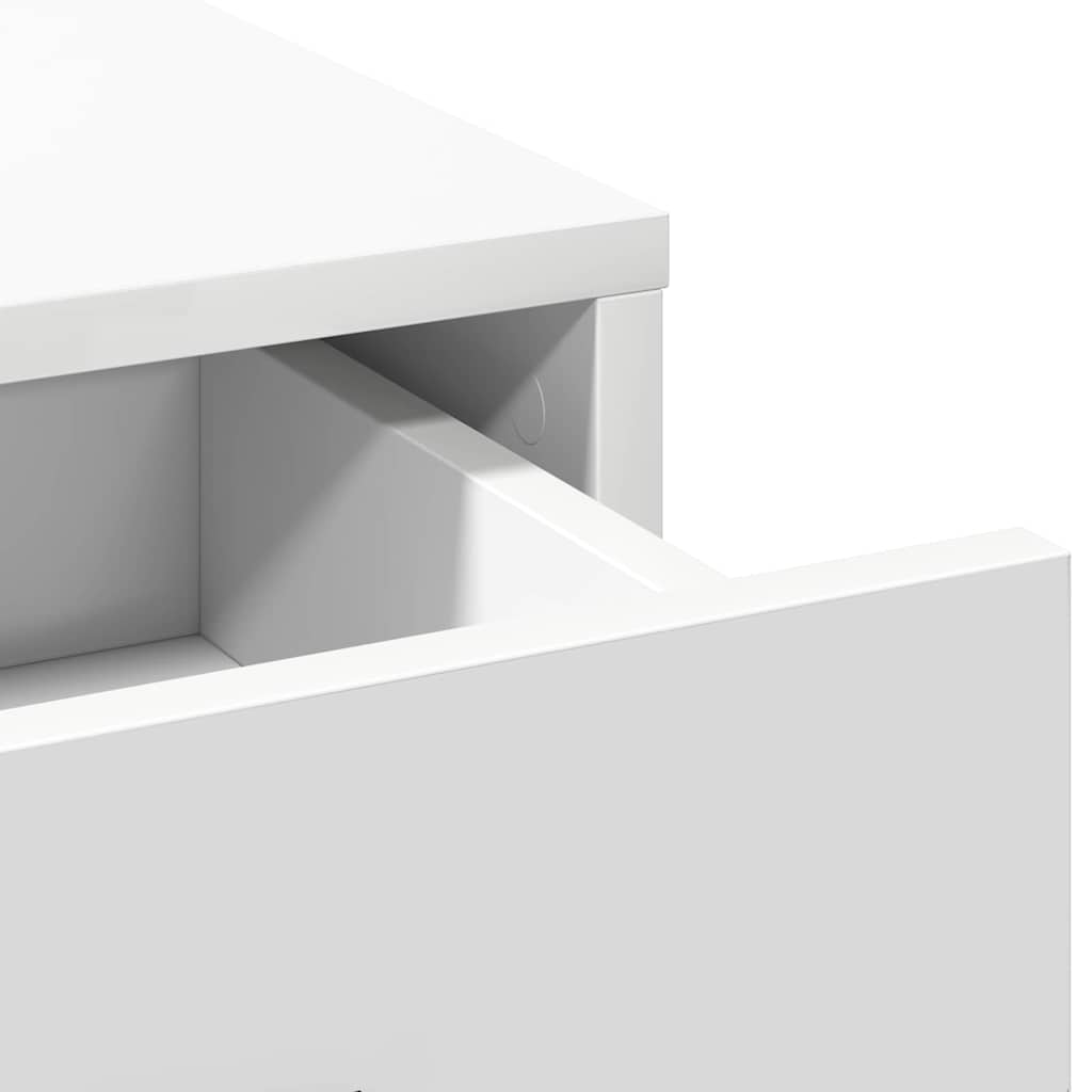 Dressing Table Set with Drawer 3 pcs White Engineered Wood