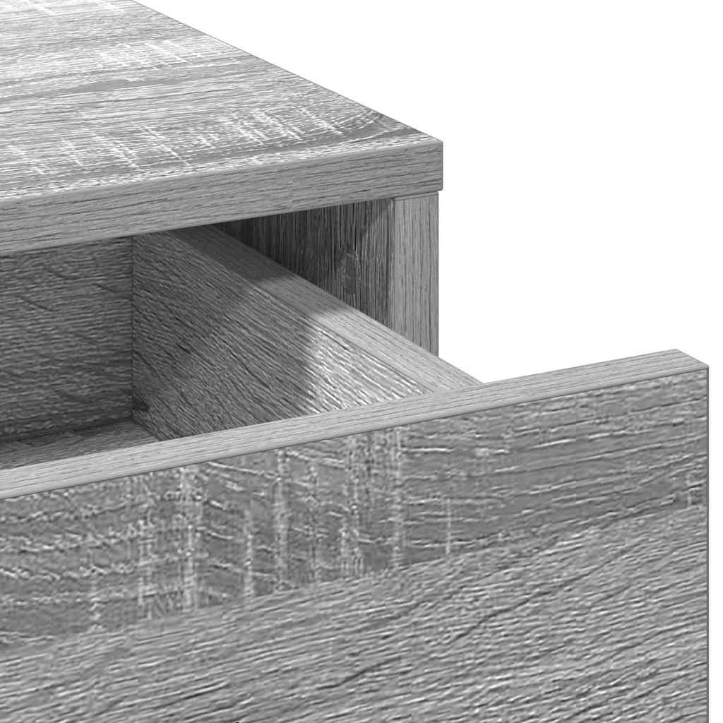 Dressing Table Set with Shelf 3 pcs Grey Sonoma Engineered Wood