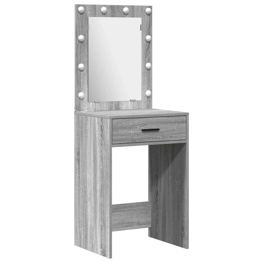 Dressing Table Set with Shelf 3 pcs Grey Sonoma Engineered Wood