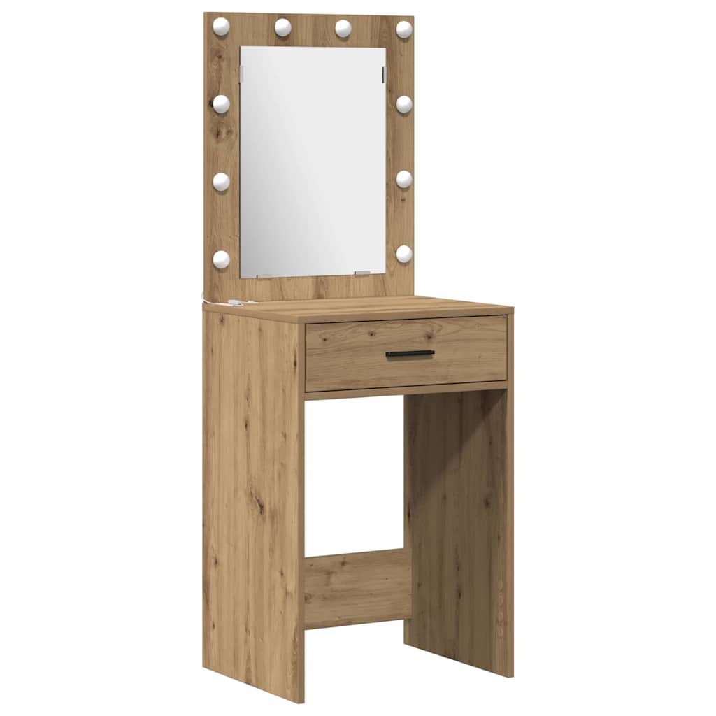 Dressing Table Set with Shelf 3 pcs Artisan Oak Engineered Wood