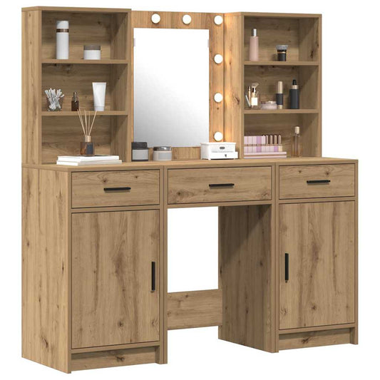 Dressing Table Set 3 pcs Artisan Oak Engineered Wood