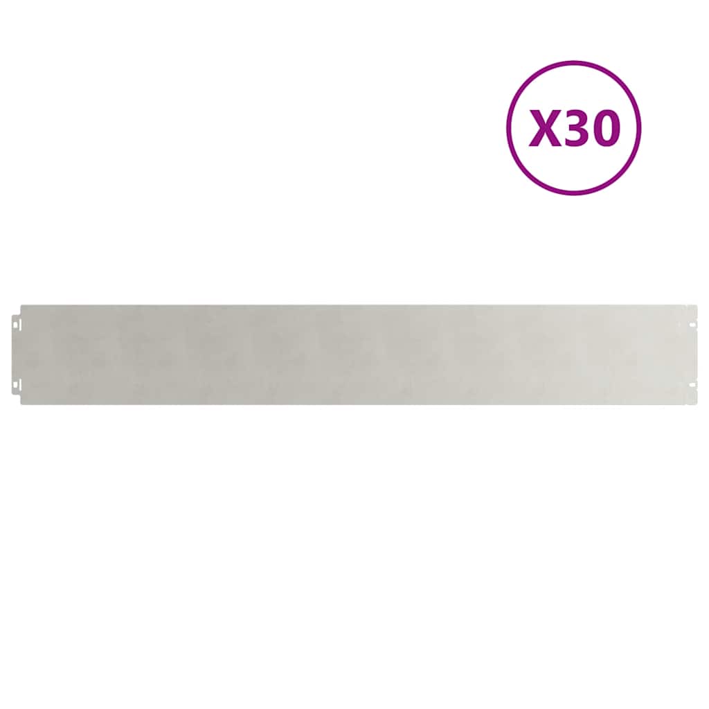 Lawn Edging 30 pcs 15 x 103 cm Stainless Steel Silver