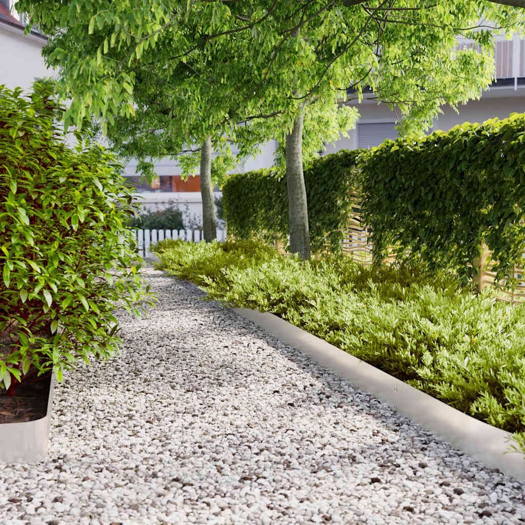 Lawn Edging 30 pcs 15 x 103 cm Stainless Steel Silver