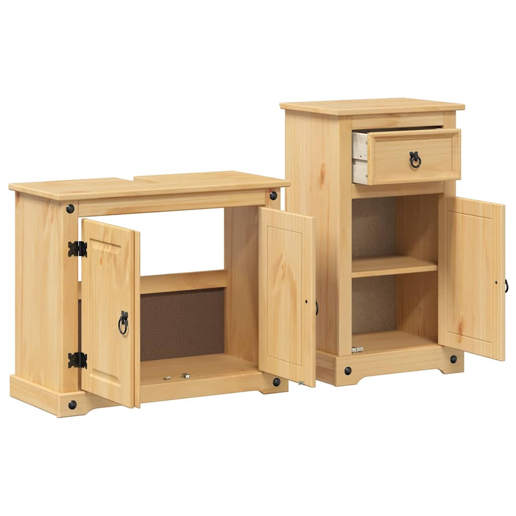 2 Piece Bathroom Furniture Set "Corona" Solid Wood Pine
