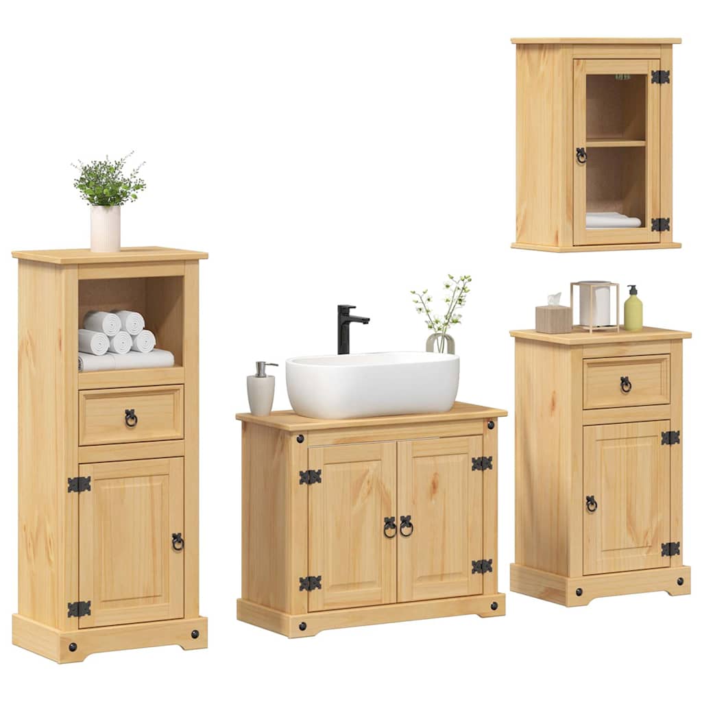 4 Piece Bathroom Furniture Set "Corona" Solid Wood Pine