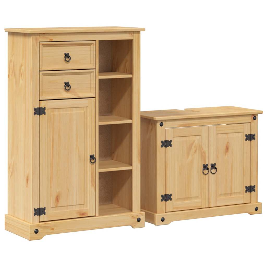 2 Piece Bathroom Furniture Set "Corona" Solid Wood Pine