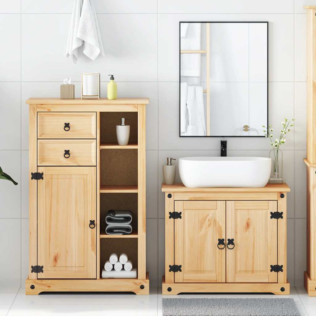 2 Piece Bathroom Furniture Set "Corona" Solid Wood Pine
