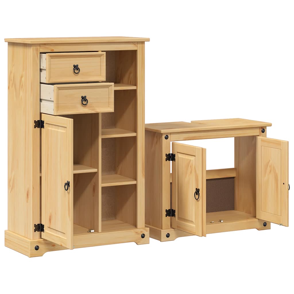 2 Piece Bathroom Furniture Set "Corona" Solid Wood Pine