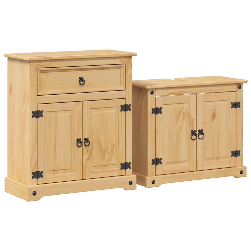 2 Piece Bathroom Furniture Set "Corona" Solid Wood Pine