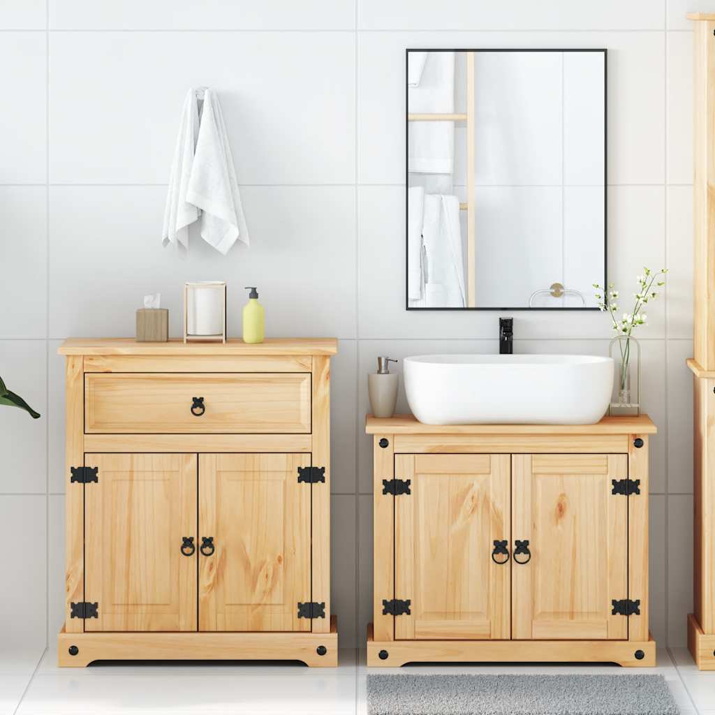 2 Piece Bathroom Furniture Set "Corona" Solid Wood Pine