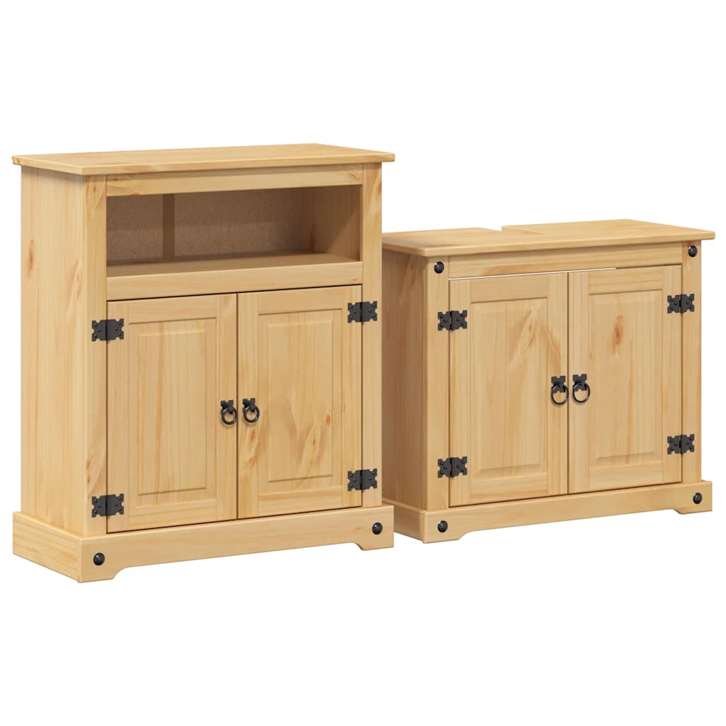 2 Piece Bathroom Furniture Set "Corona" Solid Wood Pine