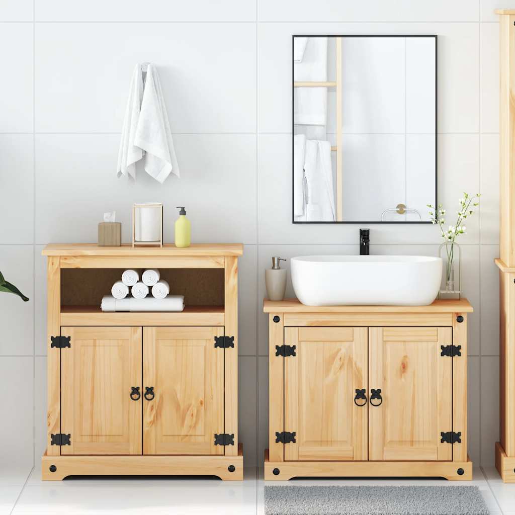 2 Piece Bathroom Furniture Set "Corona" Solid Wood Pine