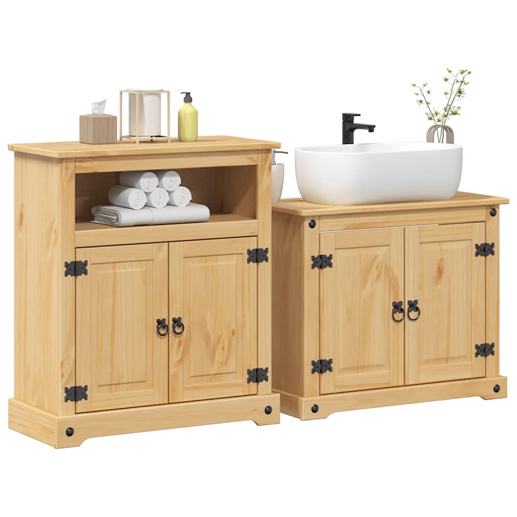 2 Piece Bathroom Furniture Set "Corona" Solid Wood Pine