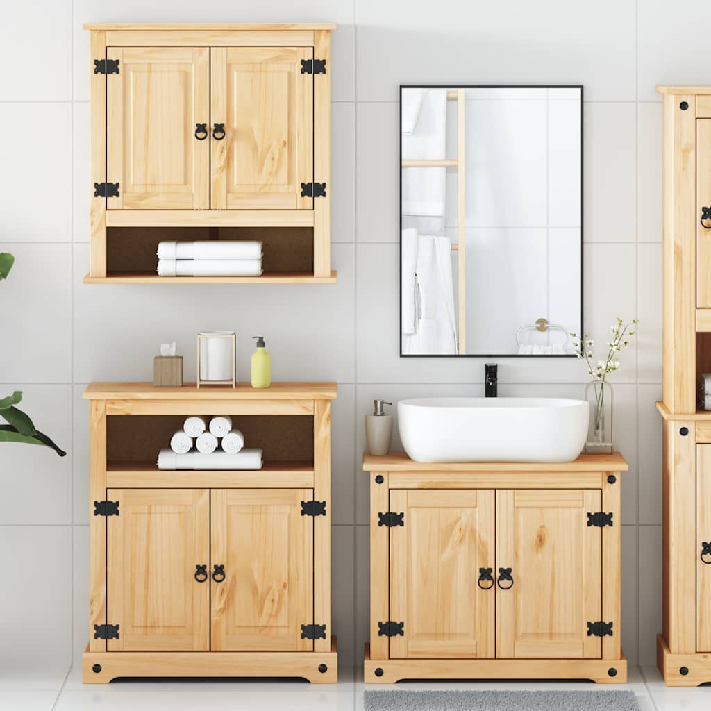 3 Piece Bathroom Furniture Set "Corona" Solid Wood Pine