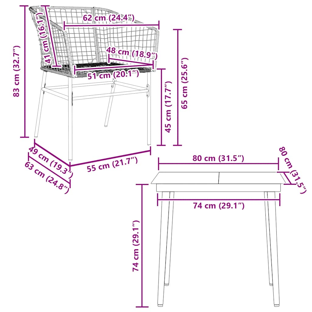 Garden Dining Set | Black