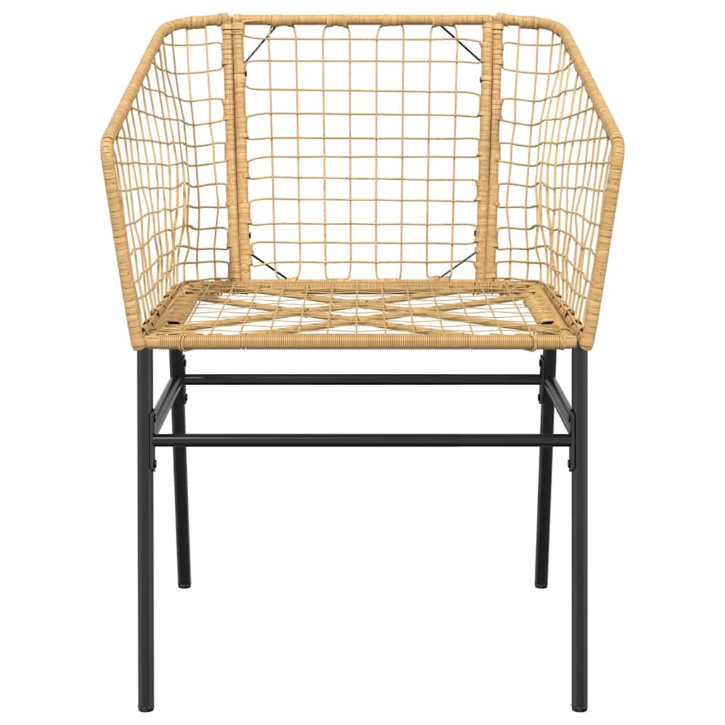 5 Piece Garden Dining Set Brown Poly Rattan Glass