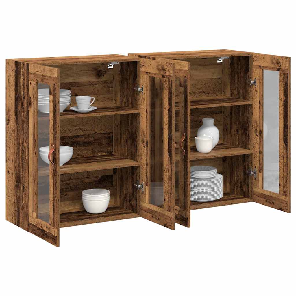 Wall Cabinets 2 pcs Old Wood 69.5 x 34 x 90 cm Engineered Wood