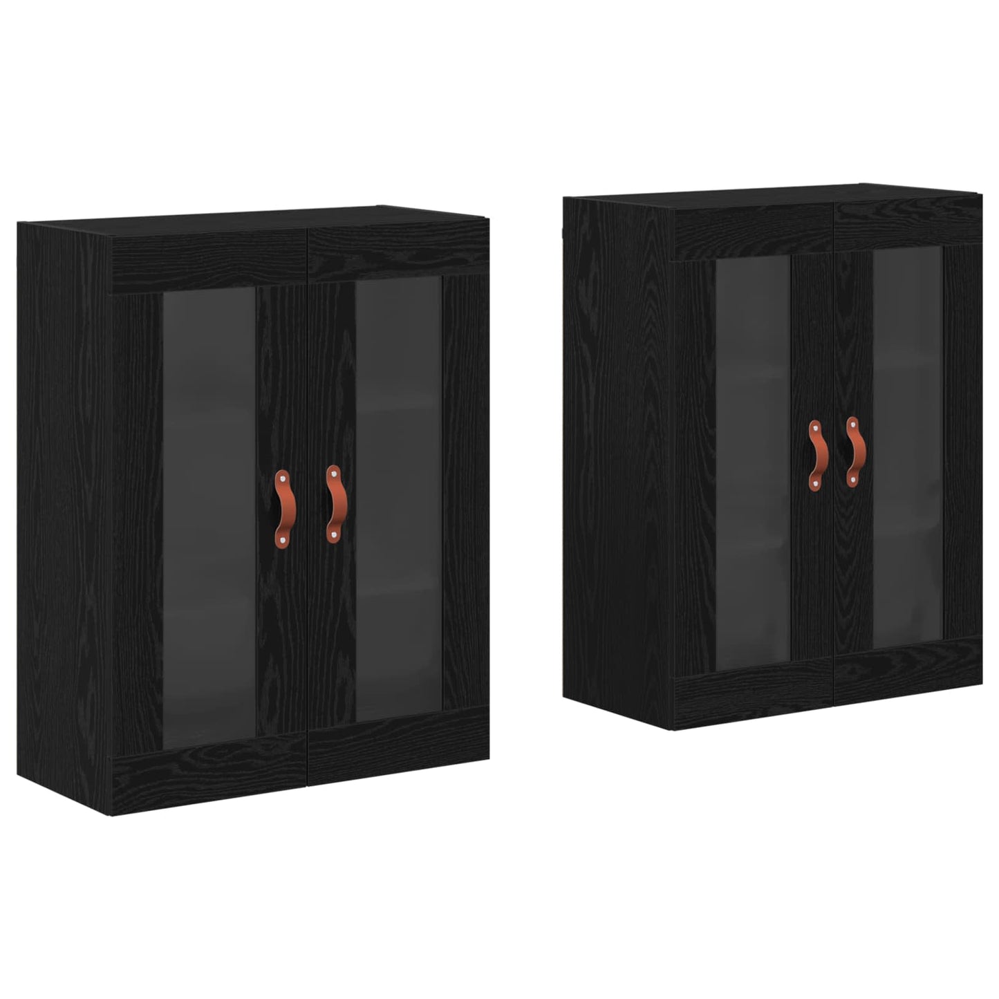 Wall Cabinets 2 pcs Black Oak 69.5 x 34 x 90 cm Engineered Wood