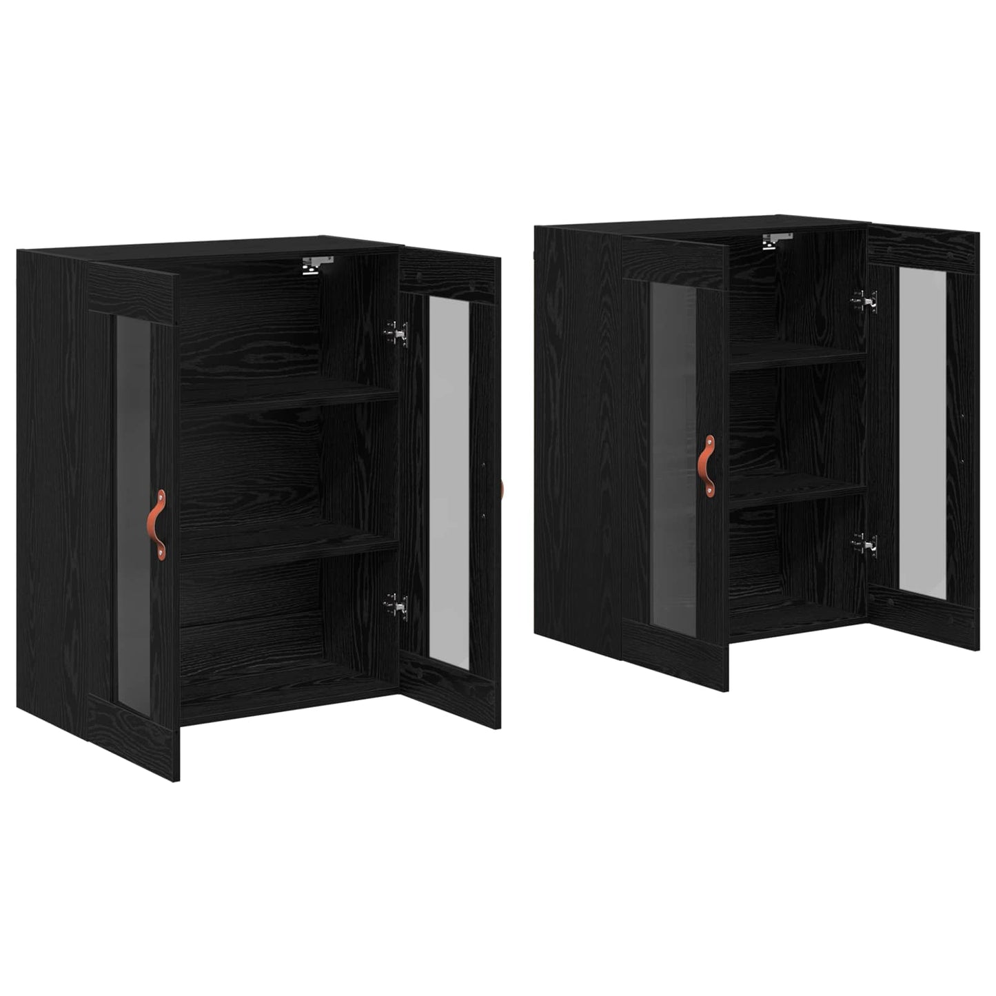 Wall Cabinets 2 pcs Black Oak 69.5 x 34 x 90 cm Engineered Wood